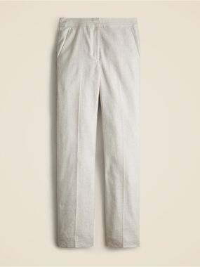 J. Crew Kate Linen Straight-Leg Trousers Pants